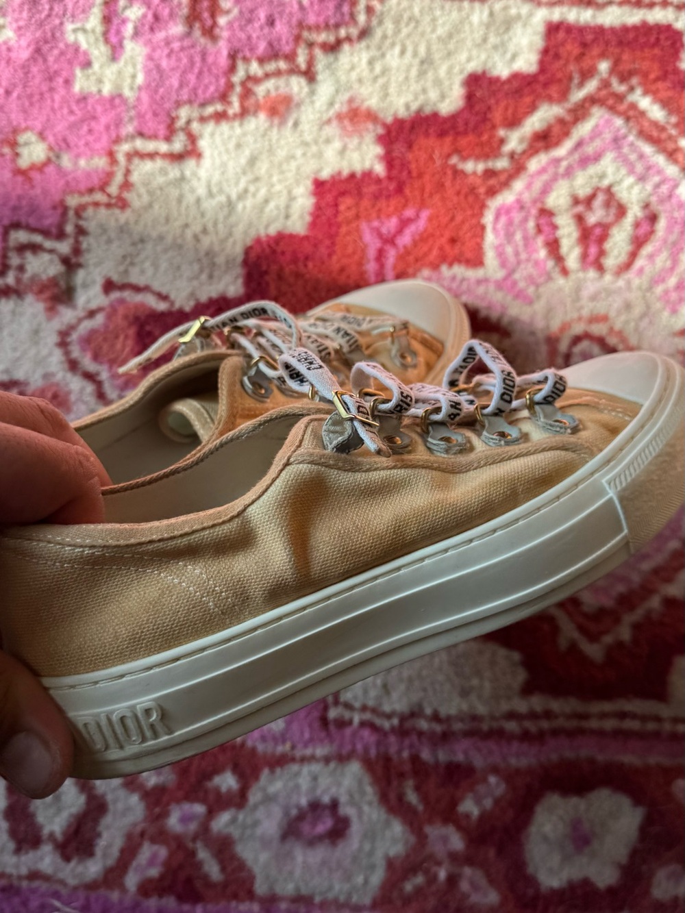 Christian Dior Walk'N'Dior low-top Tan Canvas sneakers - Picture 7 of 8
